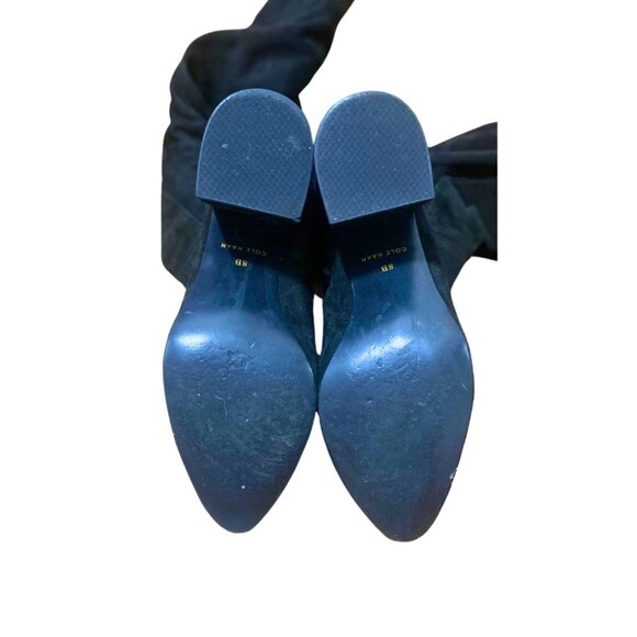 Cole Haan Black Suede "Darla" OTK Boots Size 8 - Picture 7 of 10